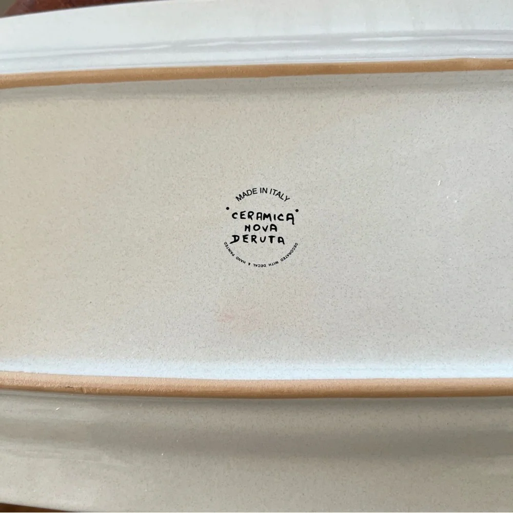 Nova Deruta‎  Rectangular Ceramic Platter Italian hand painted serving plate